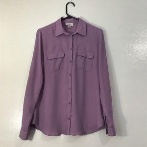 LOFT purple collared blouse